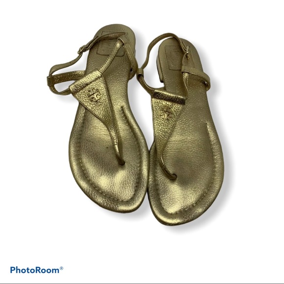 Tory Burch Britton Flat Thong Sandals - Gold - Picture 2 of 4